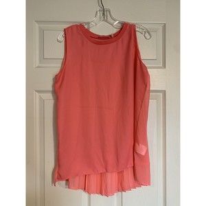 Elie Tahari Womens Blouse Pink Sleeveless Scoop Polyester Size M